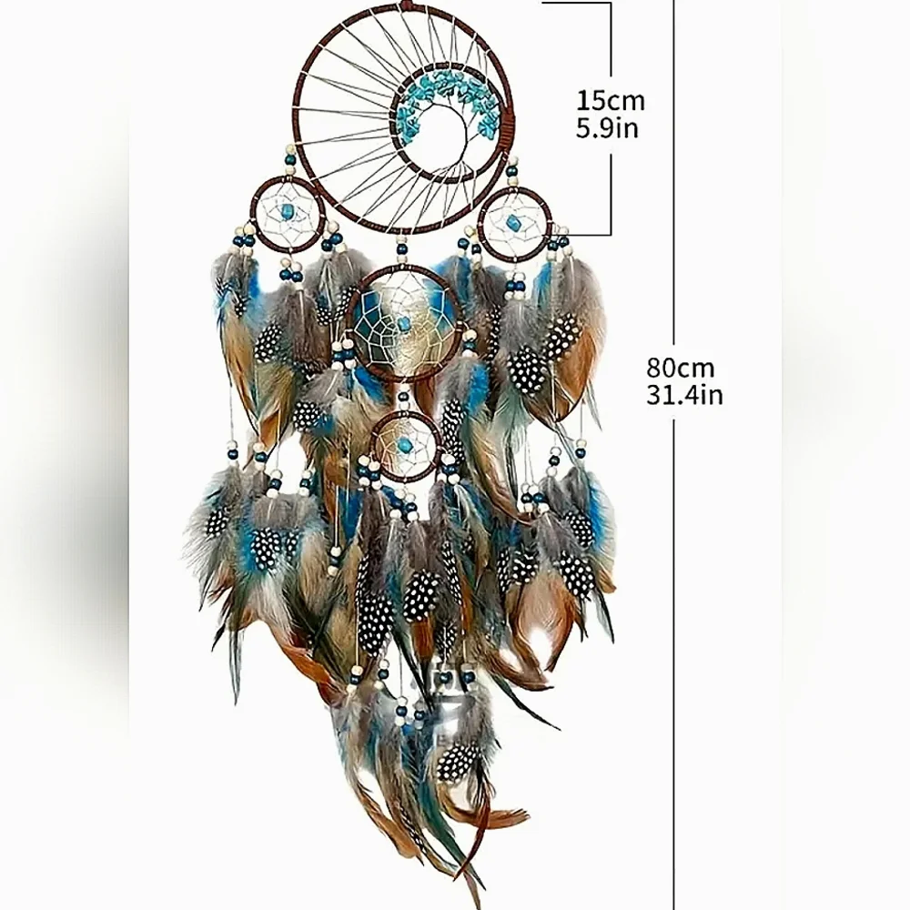 Dream Catcher Turquoise Indian Ojo Tree of Life Dreamweaver Oho